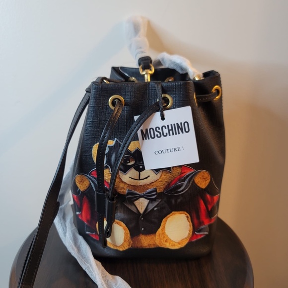 Moschino Bat Teddy Bear Bucket Bag - Picture 4 of 6